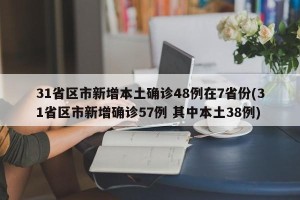 31省区市新增本土确诊48例在7省份(31省区市新增确诊57例 其中本土38例)